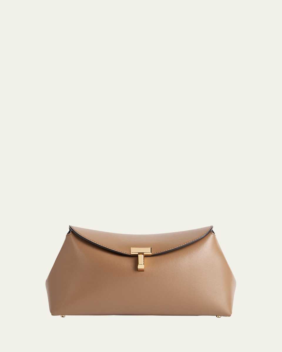 T-Lock Leather Clutch Bag